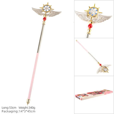 Brdwn Card Captor Clear Sakura Kinomoto Sakura Cosplay Birds Head Magic Wand Boxed Zinc Alloy Model Toy