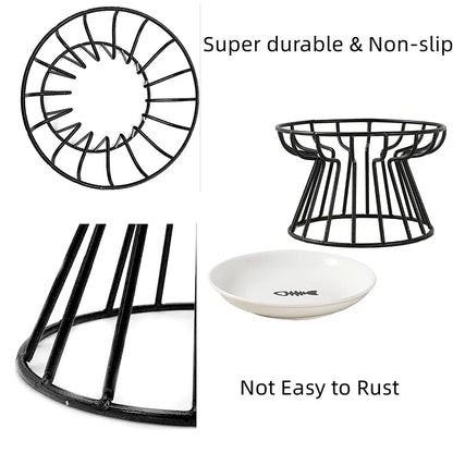 Pet Ceramic Bowl Nordic Cat Ceramic Cat Food Rack Canned High Foot Snack Plate Anti-Cervical Reinforcement Dog Bowl For Pets