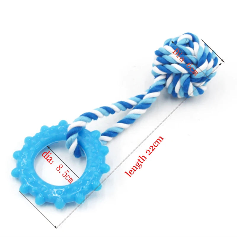 Pet Toy Chew Teething Cotton Rope Knot Ball Toys For Dog Tooth Clean Ball Bite-Resistant  Dog Chew Puppy Training InteractiveToy