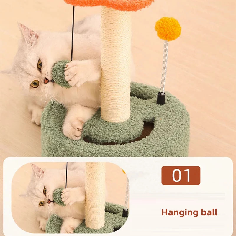 HOOPET Cat Climbing Frame Small Sisal Teasing Pet Toys Scratching Board Claw Grinding Cat Toys Carousel Type Cat Climbing Frame