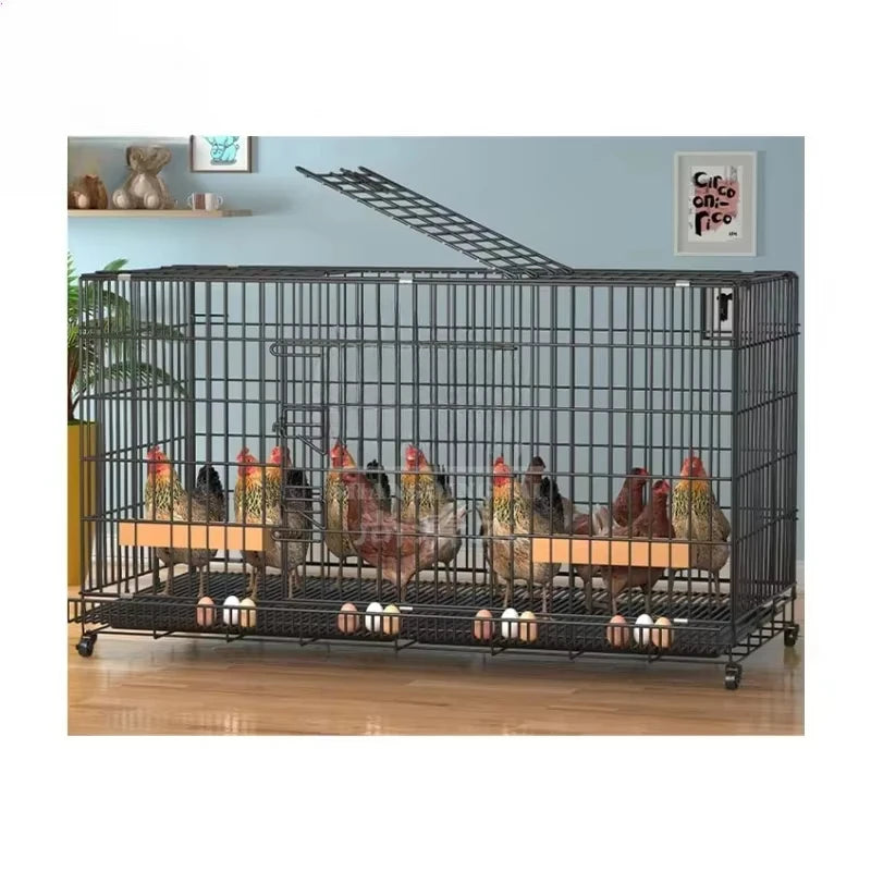 Chicken Coop Egg Laying Automatic Feces Clearing and Egg Rolling Chicken Cage Henhouse Folding Breeding Cage