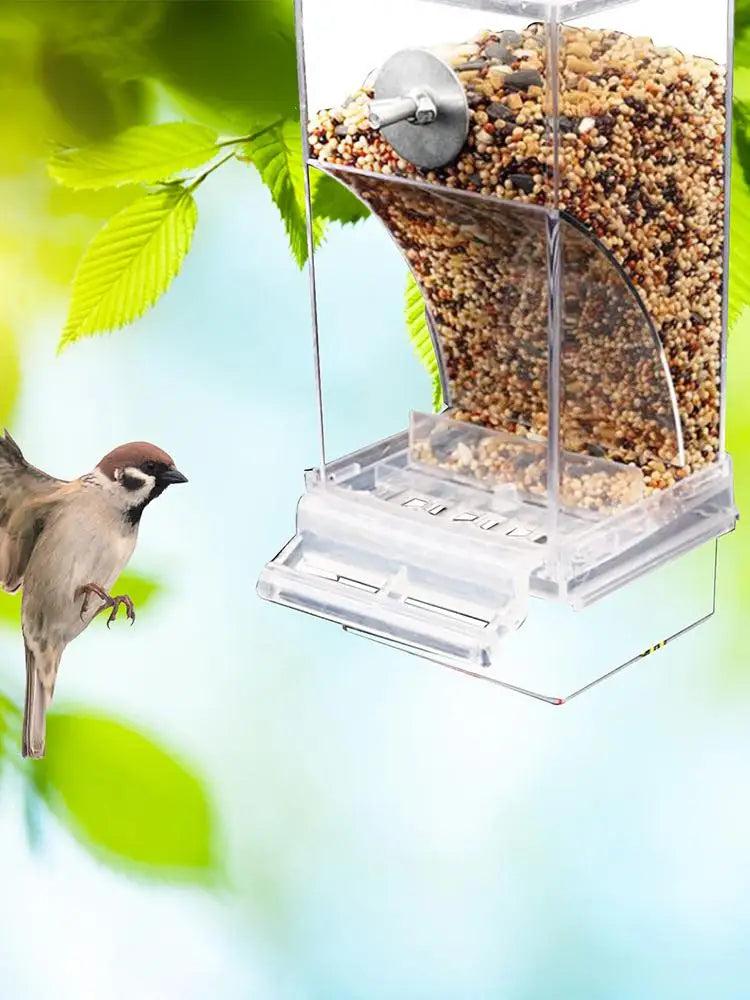 Bird Feeders Parakeet Feeders For Bird Cage Automatic Parrot Feeder Drinker Clear Acrylic Splash-Proof Bird Feeder
