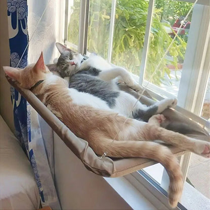 Foldable Cat Window Hammock Bed Soft Comfortable Space-Saving Cats Sunny Window Seat Cats Climbing Frame Pet Accessories