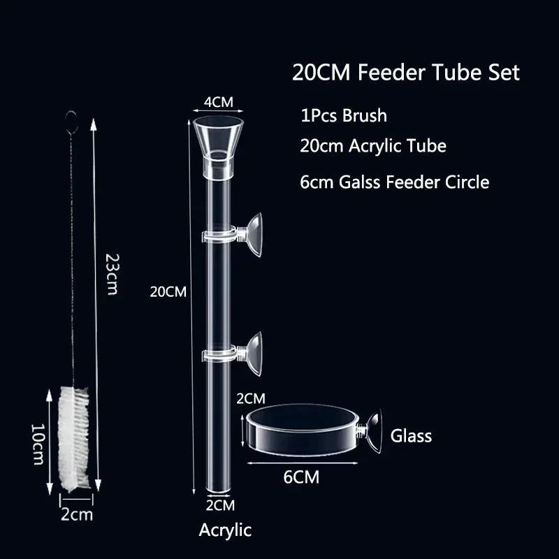 Acrylic Aquarium Feeder Tube Dish Transparent Fish Tank Shrimp Snail Shrimp Food Feeder Bowl Aquarium Feeding Accessories