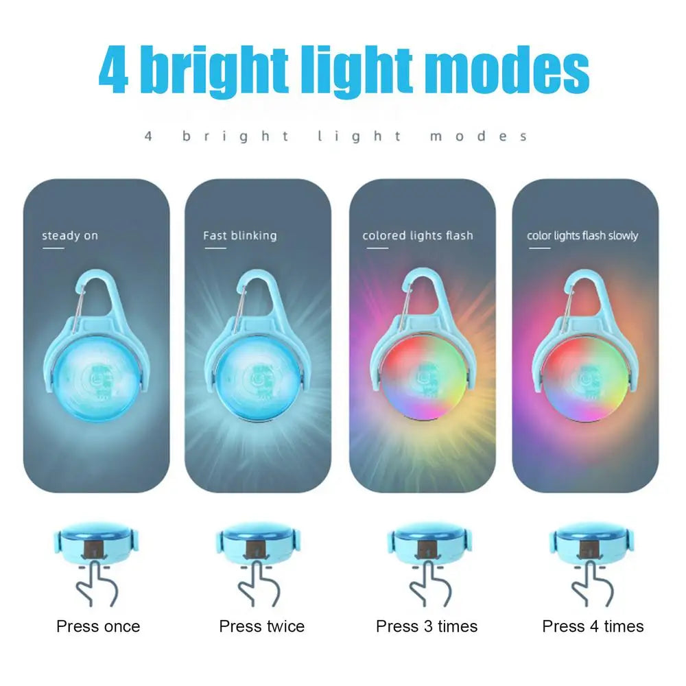 Dog Walking Light 4 Modes Color Changing Dog Lights Light Up Dog Collars LED Dog Light Pet Collars For Night Walking LED Light