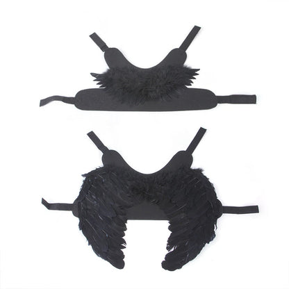 Angel Wings Pet Dogs Accessories Festival Halloween Puppy Costume Clothes Black White Cosplay Jacket Luxury Designer Pet Items