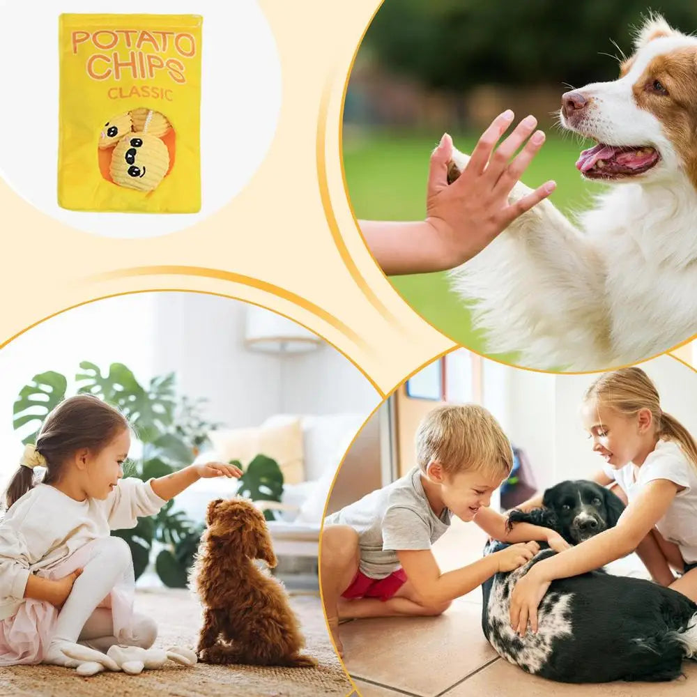 Dog Squeaky Plush Toys Pet Dog Cartoon Teething Toy Squeaky Plushies Medium to Large Dogs Reduce Boredom Interactive Toys