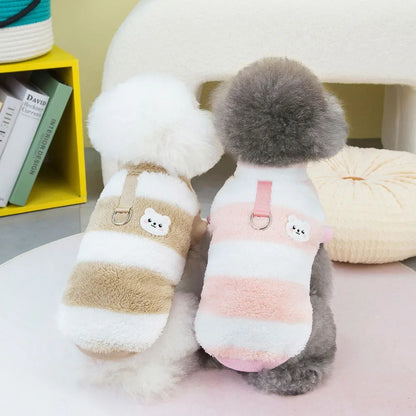 Soft Coral Fleece Cat Shirt Dog Vest Pet Dog Clothes for Small Dogs Puppy Clothing Pet Sweater Spring Autumn Winter Pet Outfits