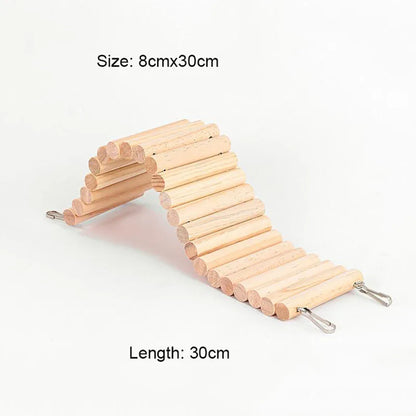 Smooth Wooden Hamster Ladder Climbing Ropeway Hamster Toy Pet Training Round Boardwalk Parrot Boardwalk Parrot Toy Bird Supplies