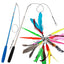Cross-border new pet cat toy set colorfulfulful feather fishing rod caterpillar bell replaceable head funny cat stick