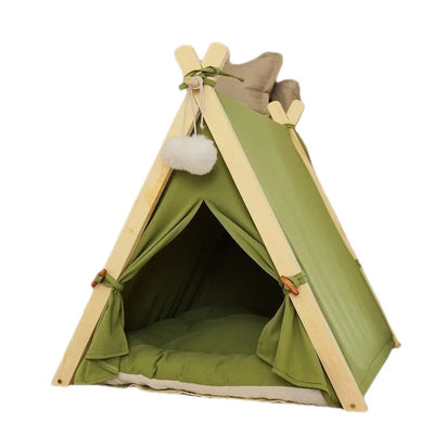 Pet Tent Cat Kennel Available in All Seasons Dog Tent with Thick Cushion Portable Removable Washable Closed