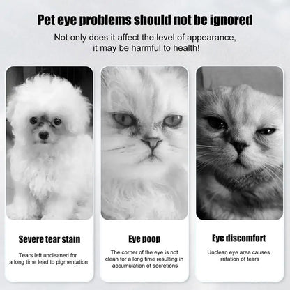 60g Pet Tear Stain Remover Powder  Dogs Cats Eye Cleaner Tear Stain Powder With Brush Pet Eye Risen Natural Safe Dog Eye Wash