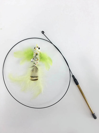 Wire Feather Cat Tickling Stick Pet Products for Cats Pet Cat Toys Interactive Cat Stick Toy Kitten Playing Pet Accessories