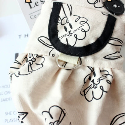 Summer Dog Dress Pet Dog Jumpsuit Animal Print Dog Skirt Puppy Vest Ins Style Suspenders Dog Clothes Chihuahua Girls Dog Outfit