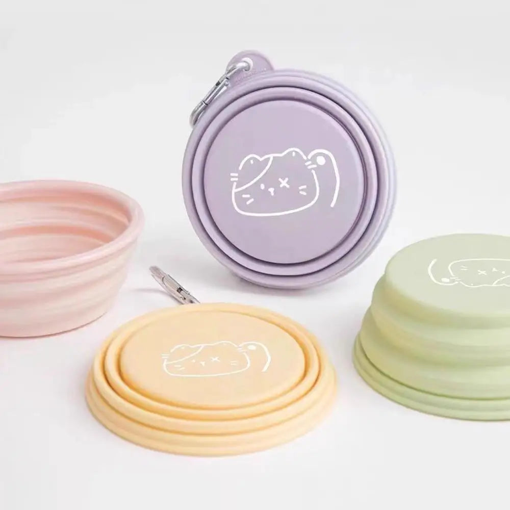 Dog Travel Folding Bowl Foldable Bowls for Cats Dogs Feeding Watering Feeding Dish Pets Drinking Cup Outdoor Puppy Water Bag