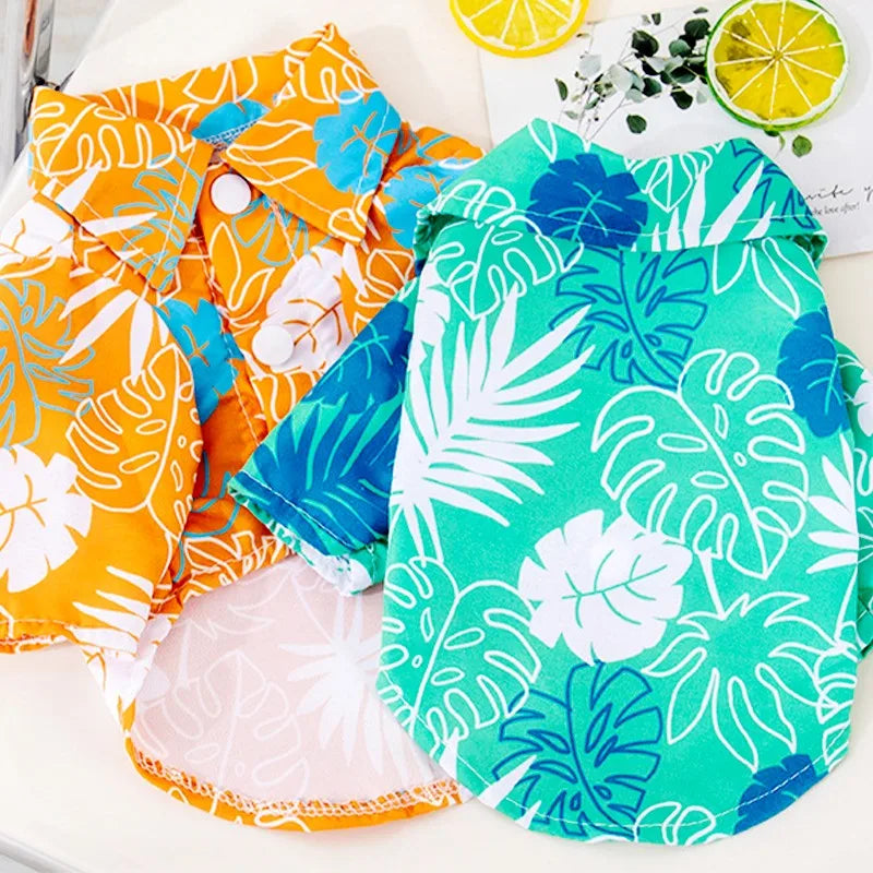 Pet Dog Beach Shirt Summer Dog Clothes Hawaiian Style Puppy Kitten Costume Dog Cooling Vest Chihuahua Bichon Medium Dog Clothing