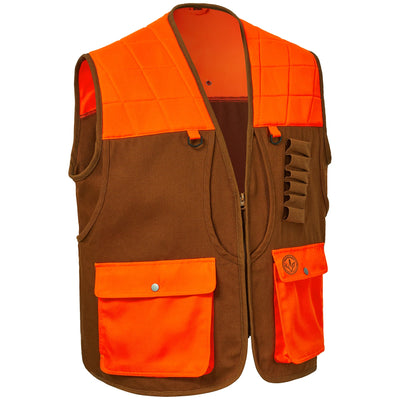 Bassdash Unisex Upland Game Field Water-Resistant Bird Hunting Vest with Multi Pockets Brown/Orange Men Women FV11