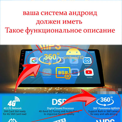 1080P 360° Panoramic Camera  HD Rear / Front / Left / Right 3D 360 Bird View Panoramic Accessories For Car Android Radio