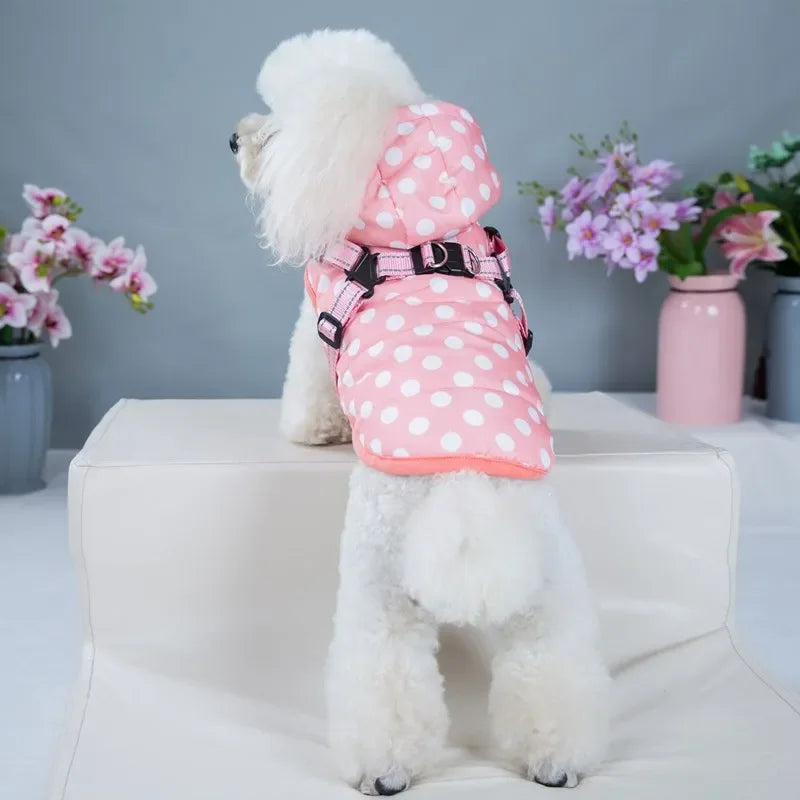 Winter Reflective Large Pet Dog Jacket With Harness Warm Clothes For Labrador Waterproof Coat Chihuahua French Bulldog Outfits