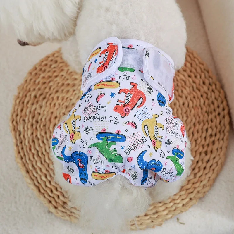 Cute Print Waterproof Physiological Pants Diapers Cotton Underwear for Small Puppy Safety Panties Breathable Girl Cat Clothes