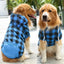 New Designer Warm Plaid Winter Big Dog Coats Detachable Hat Outfit Soft Hoodies Hat for Dog Cat Two Color Cloth For Small Dog