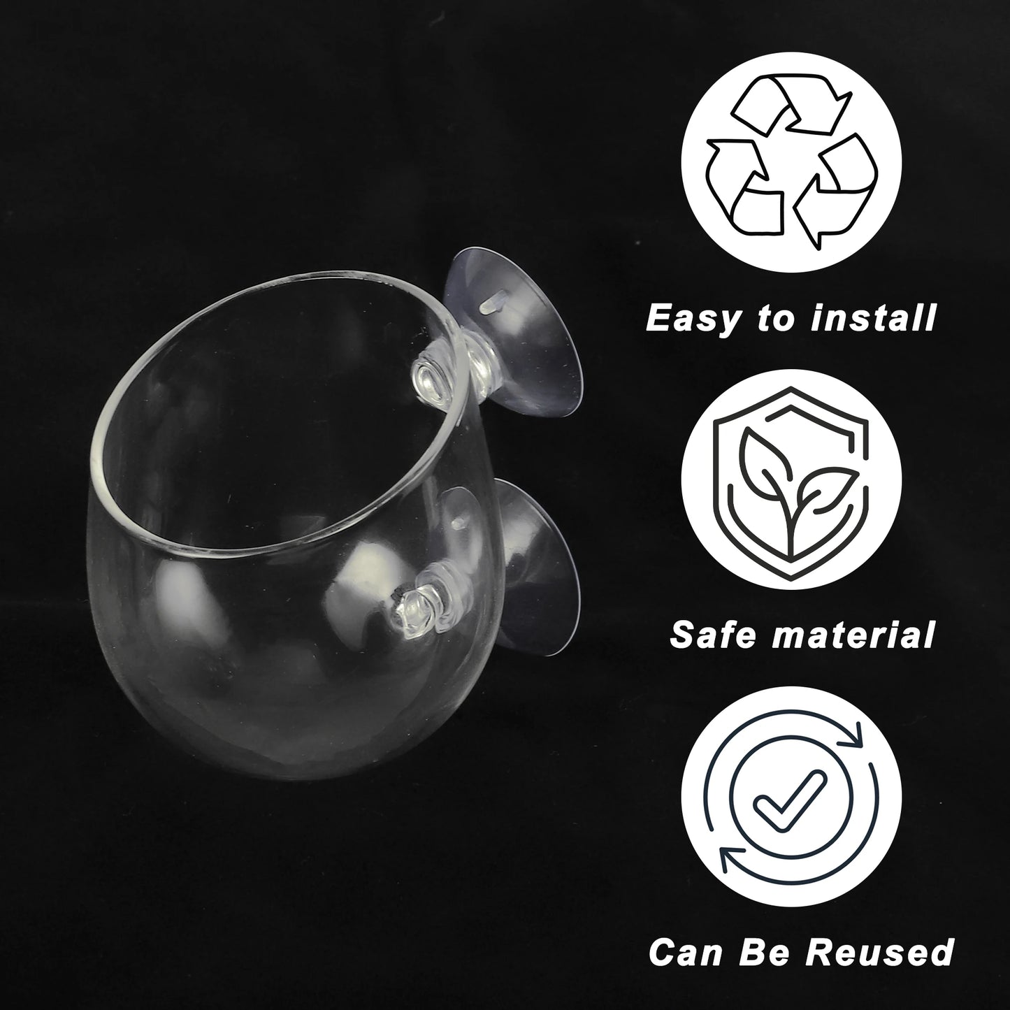 UXCELL Aquarium Glass Fish Tank Planter with Suction Cups Aquarium Plants Cup Aquatic Plant Pots Fish Tank Accessories