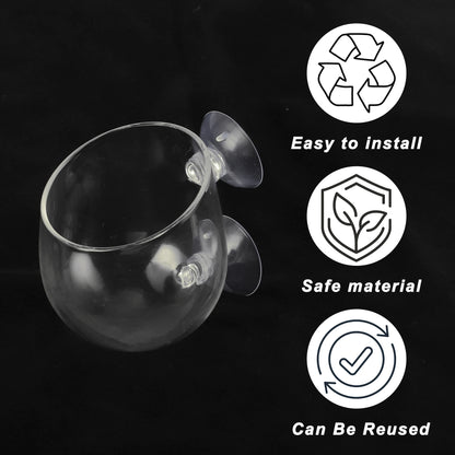 UXCELL Aquarium Glass Fish Tank Planter with Suction Cups Aquarium Plants Cup Aquatic Plant Pots Fish Tank Accessories