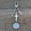 Saddle Rope Key Chain Vintage Horseshoe Cowboy Keychain Pendant With Feather Western Alloy Keychain With Safety Buckle Carved