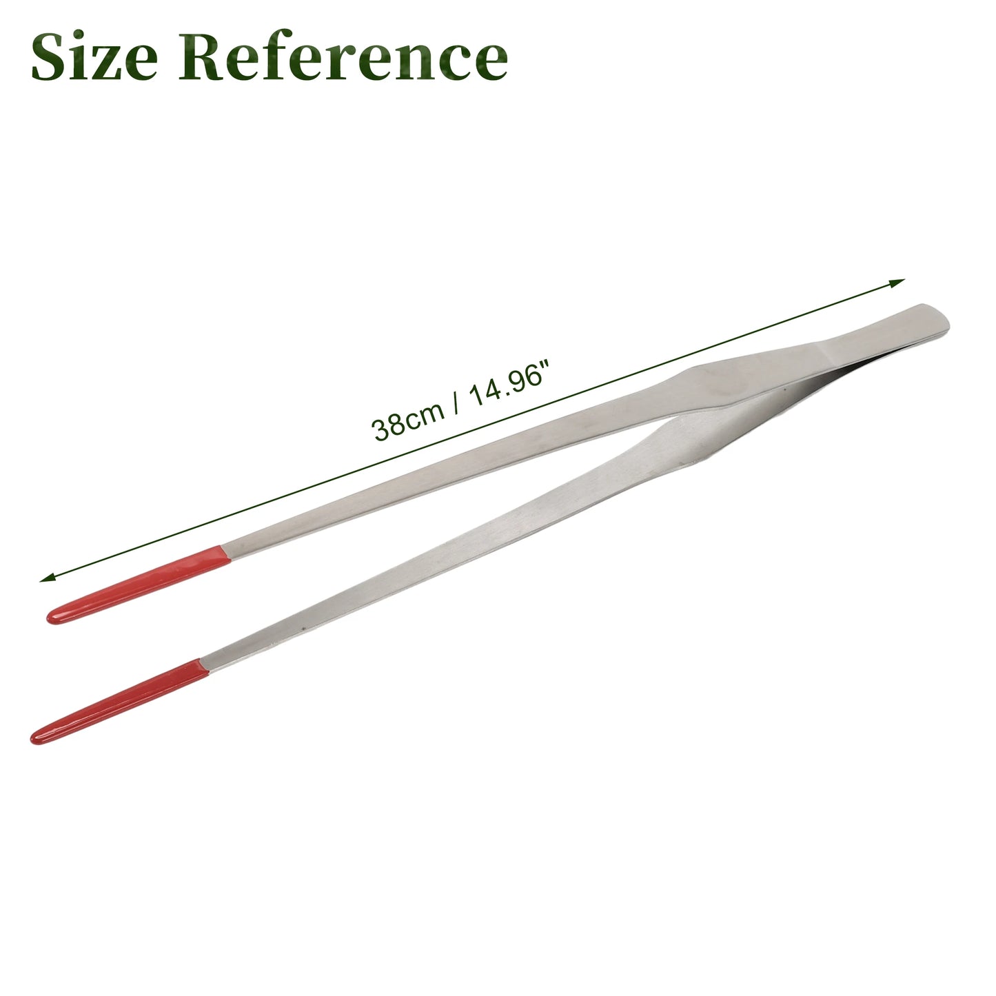 UXCELL Stainless Steel Curved Feeding Tweezers Aquarium Clip Pet Feeding Tools Long Tongs Reptile Forceps Fish Tank 38cm