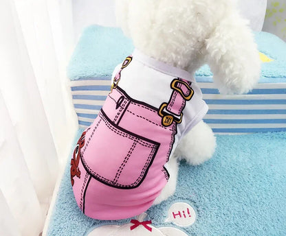 Wholesale Small Pet Dog Clothes Vest Down Jacket Cartoon Cute Chihuahua Tshirt Puppy Yorkshire Terrier Puppy Bulldog Ropa Perro