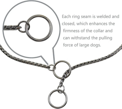 Dog P Chrome Plated Metal Dog Training Choke and Collar, Fully Guaranteed, Against Rust Tarnish or Breakage, Recommended