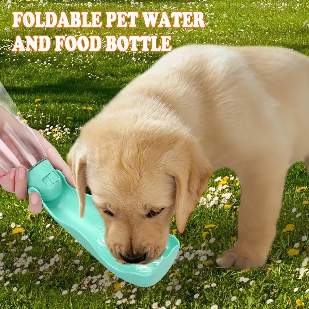 Dog Water Bottle Pet Travel Drinking Bottle 5 in 1 Outdoor Pet Accessories with Dog Drinking Bottle Food Storage Container