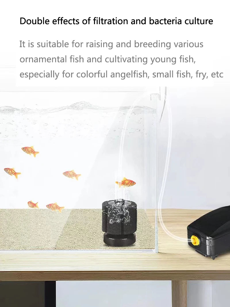 Aquarium Bio-Sponge Filter Air Pump Biochemical Filtration Noiseless Foam Bio Sponge Filter For Aquarium Fish Tank Accessories