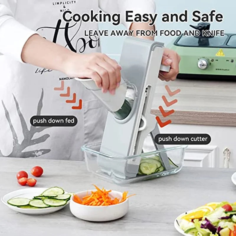 NEW Multifunction Hand Push Manual Cutter Slicer 4 In1 Kitchen Food Vegetable Shred Chopper Potato Carrot Meat Slicers 304