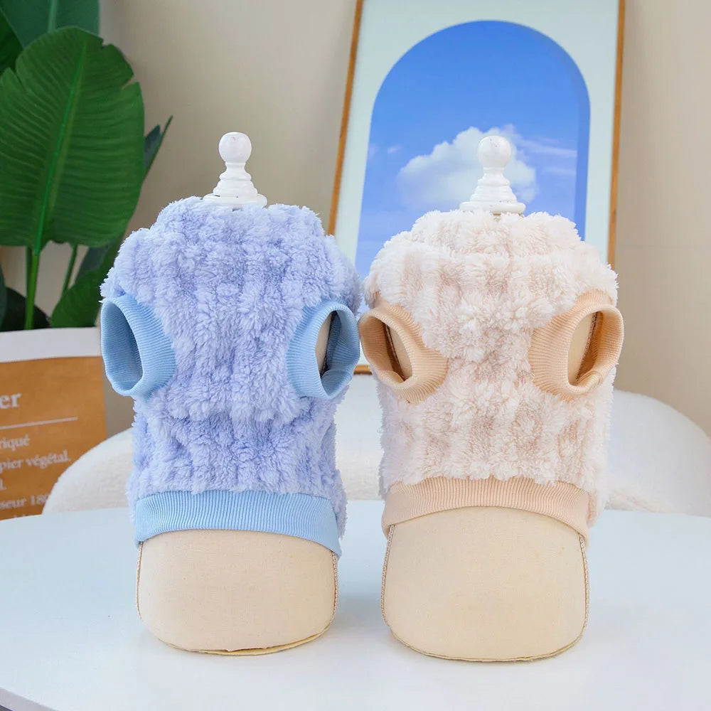 Winter Pet Clothes Warm Coral Fleece Dog Vest Pullover Jacket Puppy Dog Sweater with D Ring for Small Medium Dogs Cats Costume