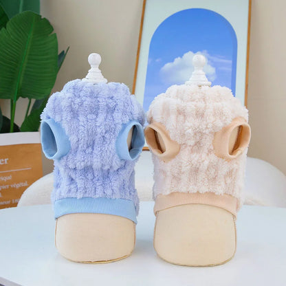 Winter Pet Clothes Warm Coral Fleece Dog Vest Pullover Jacket Puppy Dog Sweater with D Ring for Small Medium Dogs Cats Costume