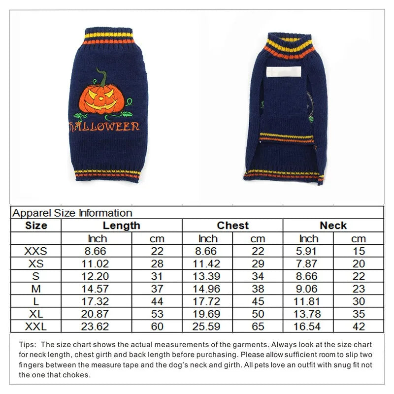 Dog Clothes Halloween Dog Costume Pumpkin Print Clothing Dog Sweater Chihuahua French Bulldog Korea Dog Cat Luxury Pet Clothes