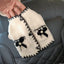 Autumn Winter Dog Clothes Luxury Dog Coat Black White Bow Pet Dog Jacket Girls Dog Costume Chihuahua Yorkie Clothing Cat Vest