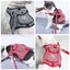 Houndstooth Small Vest PetDog Backpack Harness With Pocket Leash Lead Set Outdoor Pet Collar Walking Puppies Cats Carrier Bags