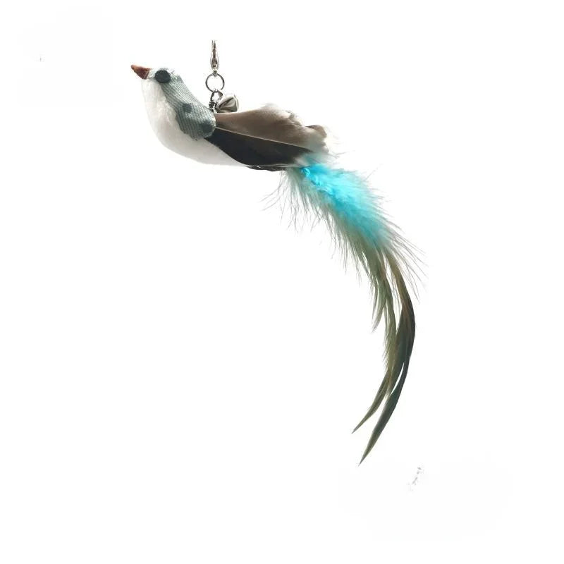 Funny Cat Stick Toy Furry Feather with Bell Cat Stick Toy Kitten Playing Pet Accessories Worm on A String Cat Toys Interactive