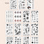 15pcs Waterproof Temporary Tattoo Sticker Starry Moon Flower Heart Flying Bird Fake Tatto Flash Tatoo finger Tato for  Women Men