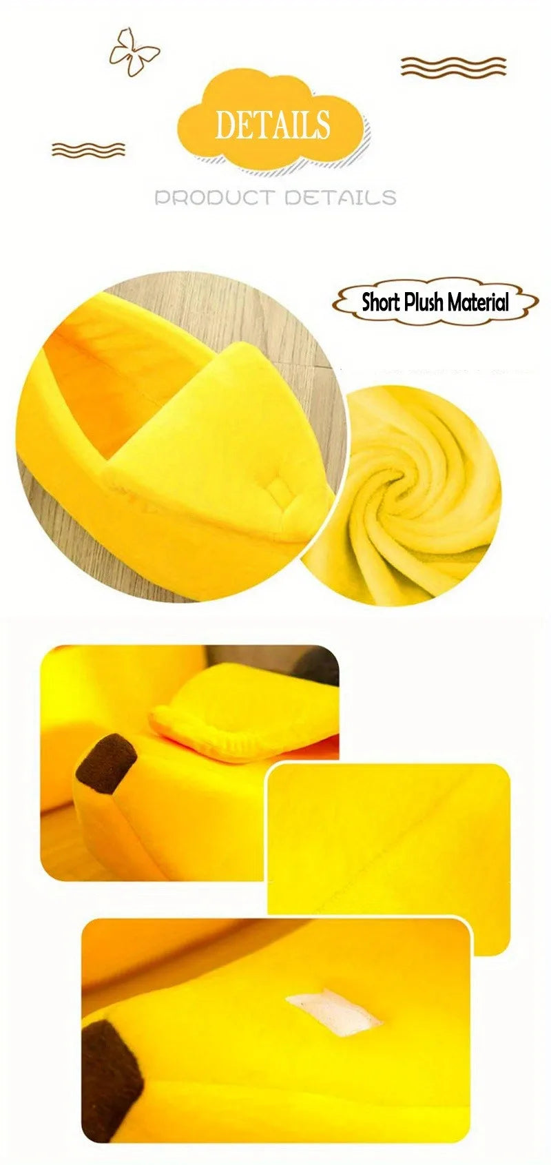 Plush Bed for Cats Winter Things Warm Houses Banana Pet Products Accessory Habitats All Basket Cushions  Puppy Supplies