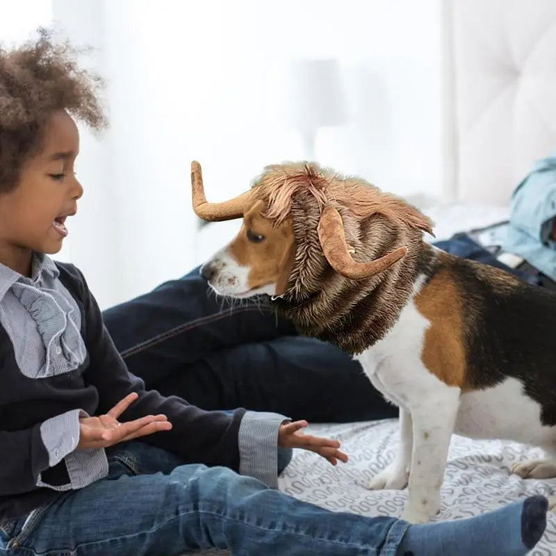 Funny Horn Headgear Pet Hat Headwear Wig Pet Dog Cat Halloween Clothes Pet Dog Accessories For Large Dogs Pet Supplies