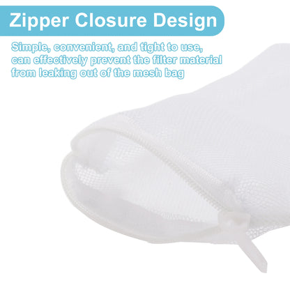 UXCELL Aquarium Filter Media Bags Fine Zipper Mesh Filter Bags Mesh Zipper Bags for Activated Carbon Resin Filters