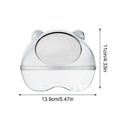 Small Animal Habitat Transparent Hamster Bed With Larger Capacity Wrap-Around Curved Design Hamster Bathtub And Bathroom