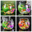 Plastic Clear Round Fish Bowl Aquarium Keeper Tank Vase Pot for Snow Living Room Tabletop Ecological Fish Tank Self