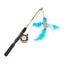 Retractable Cat Toy Fish Type Telescopic Feathers Funny Cat Stick Toys Pet Toy for Kitten Cat Rods Simulation Fishing Rod