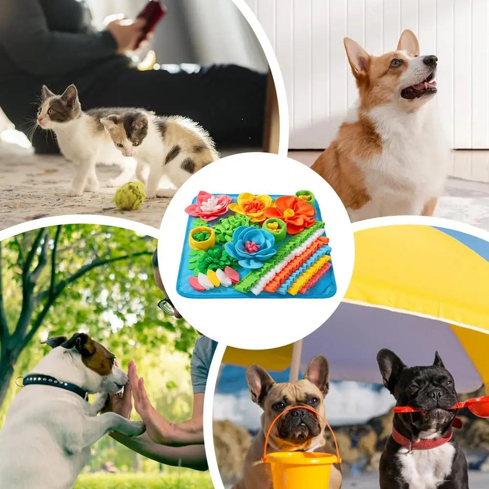 Dog Sniffing Mat Puppy Training Pad  Interactive Dog Toy Foraging Mat For Smell Pet Slow Eating Stress Relief Toys For Puppies