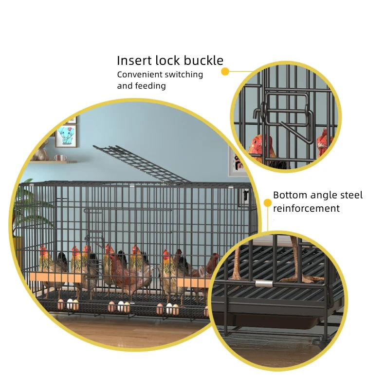 Chicken Coop Egg Laying Automatic Feces Clearing and Egg Rolling Chicken Cage Henhouse Folding Breeding Cage
