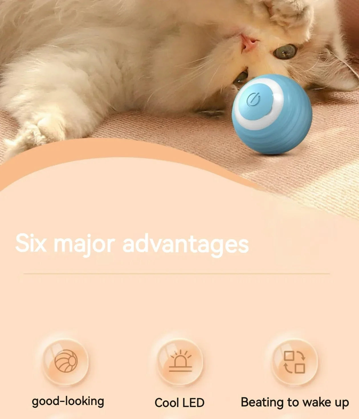 Cat Interactive Ball Training Self-moving Kitten Electric Cat Ball Tovs Elect ronic Automatic Rolling Magic Ball Toys for Cat
